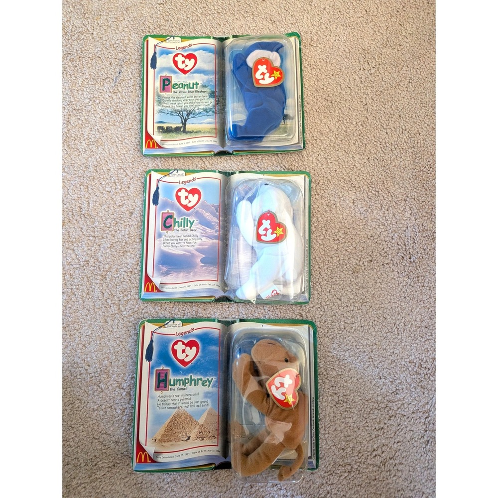 Vintage 2000 McDonald's Teenie Beanie Babies Legends Set NIB